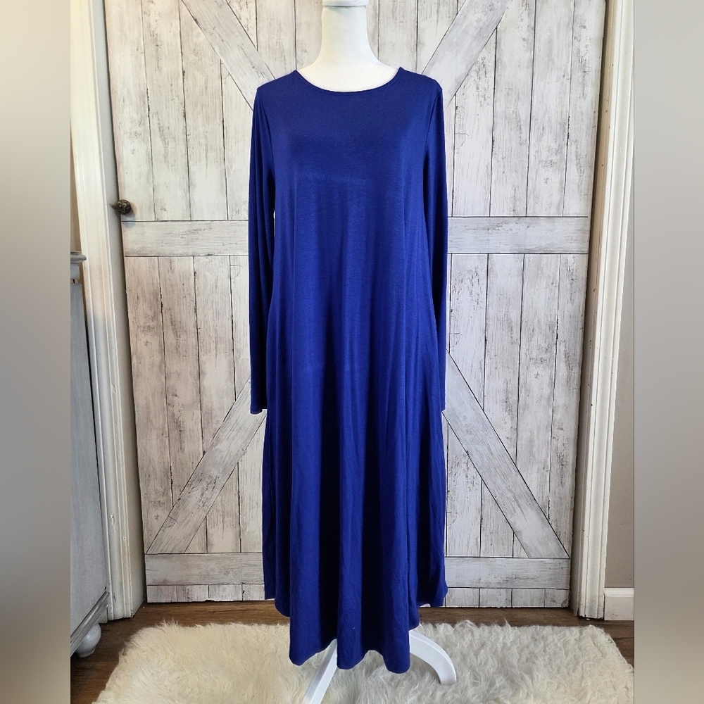 Zenana Outfitters Royal Blue Long Sleeve Maxi Dress